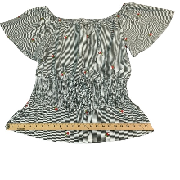 Roommates Striped Floral Lace Up Top Blouse - Women’s 1X NWT - Picture 6 of 15